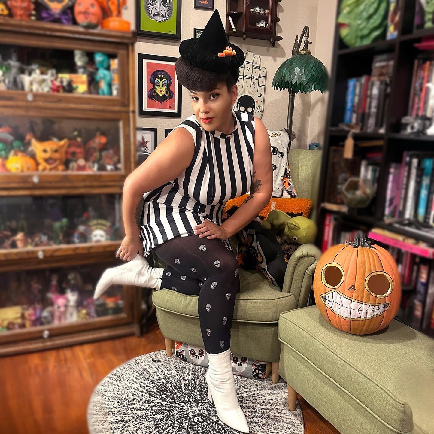 Pattern Tights - Sparkle Skulls
