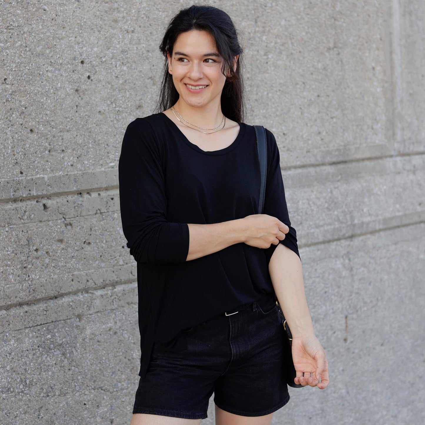 Bamboo Lounge Long Sleeve Top - Black