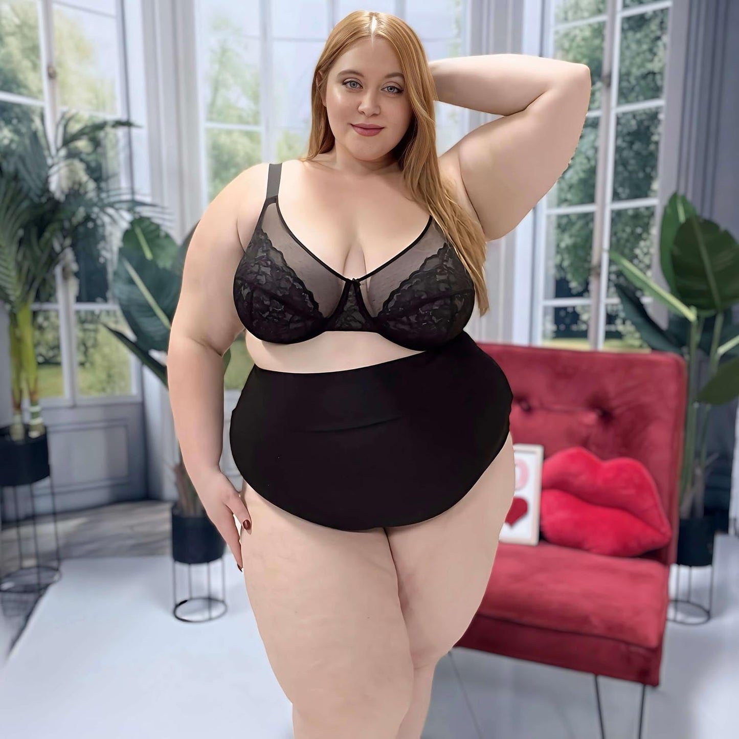 Organic Cotton Lacey Super High Waist Knickers