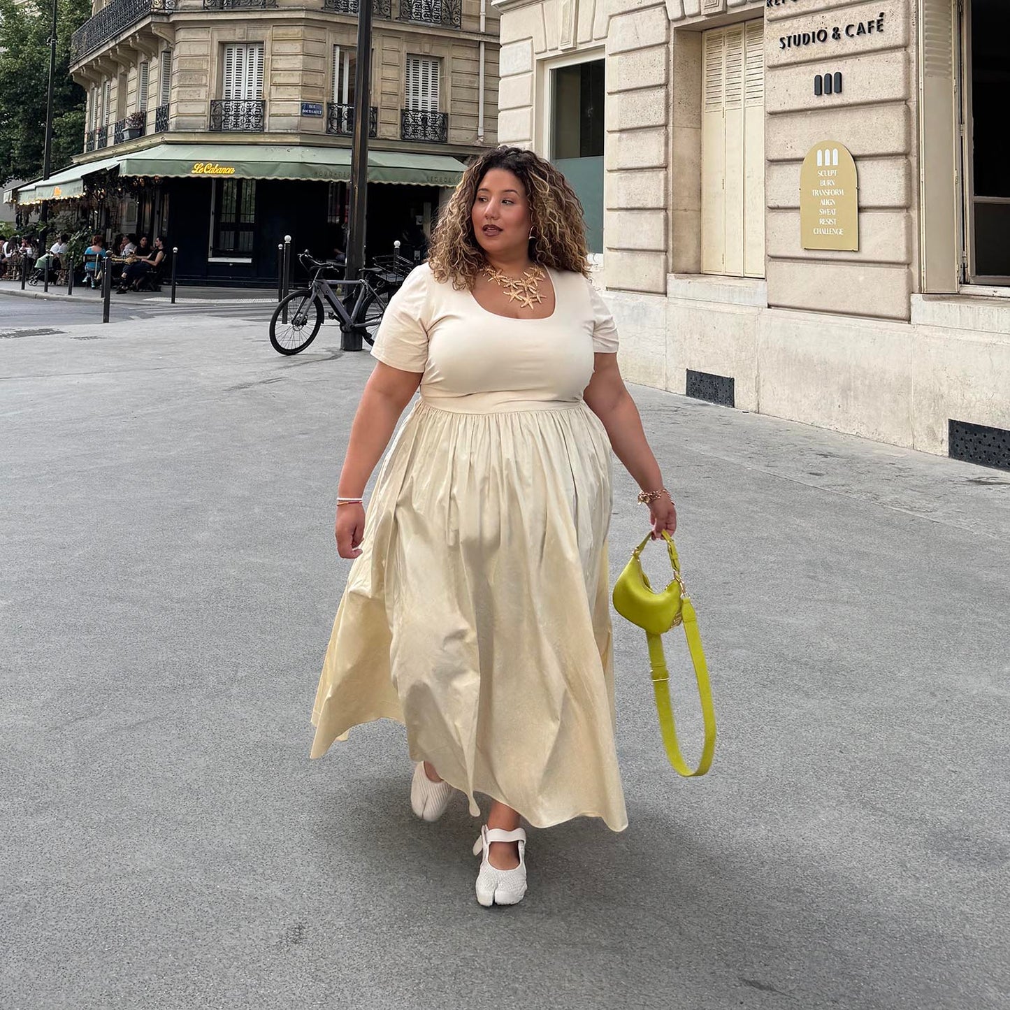 Midaxi Tee Poplin Dress - Oatmeal