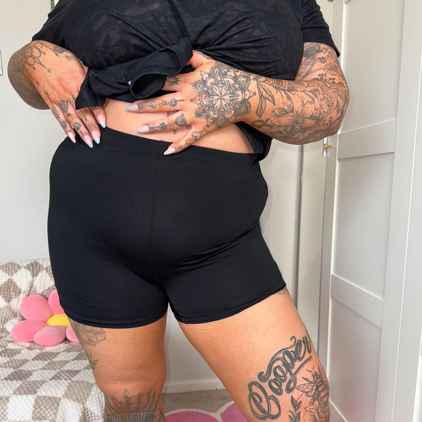 Burnout Sleep T-Shirt & Shorts Bundle in Black