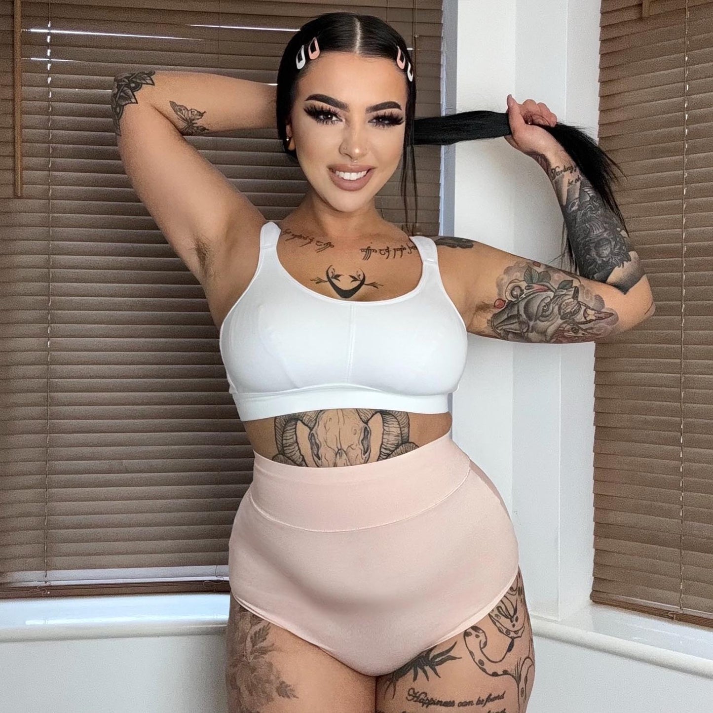 Organic Cotton Super High Waist Knickers - Milk Bottle