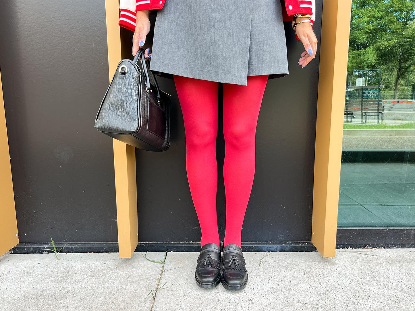 80 Denier Castor Oil Tights - Blood Red