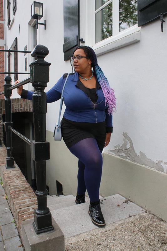 80 Denier Castor Oil Tights - Navy
