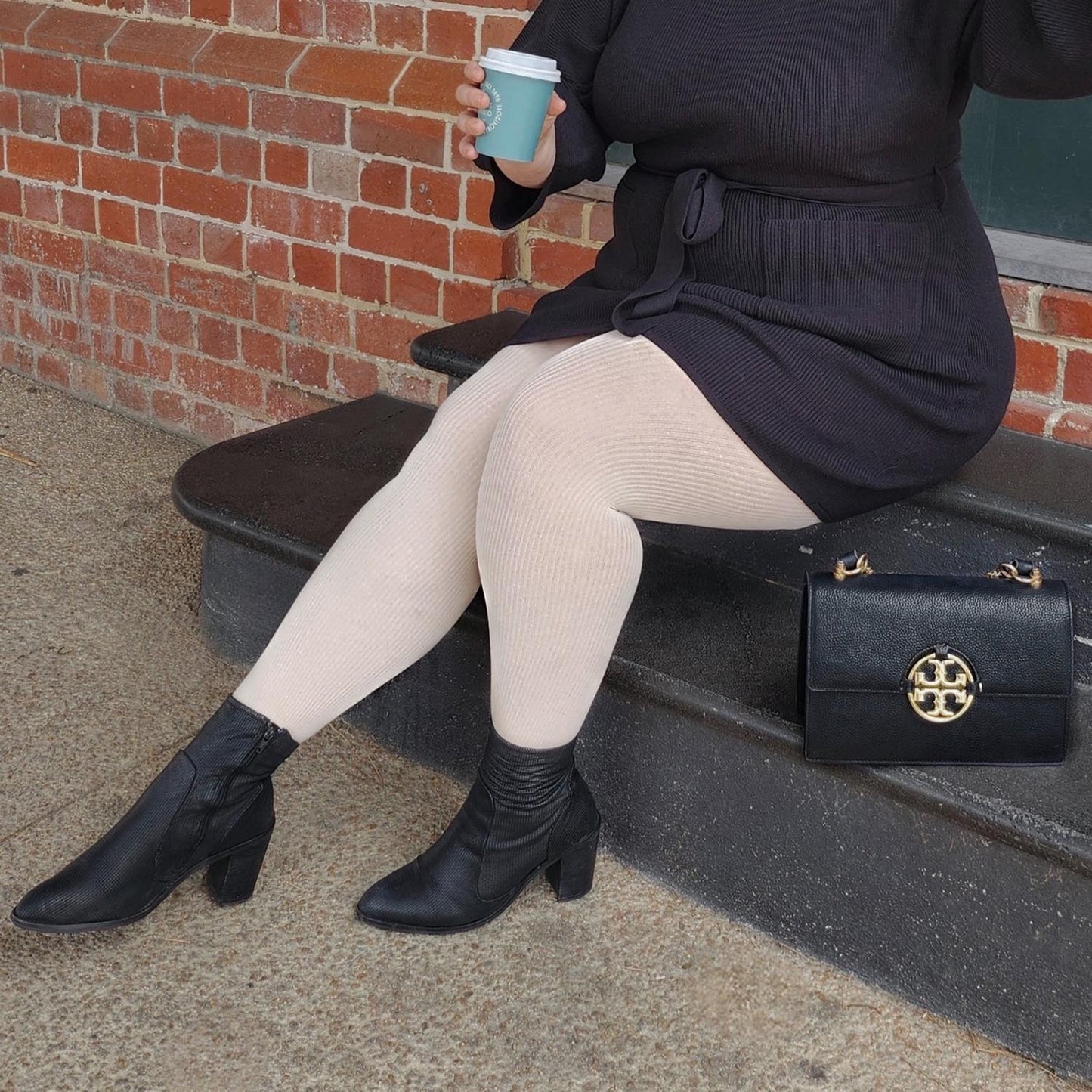 Ionic Ribbed Tights - Oatmeal