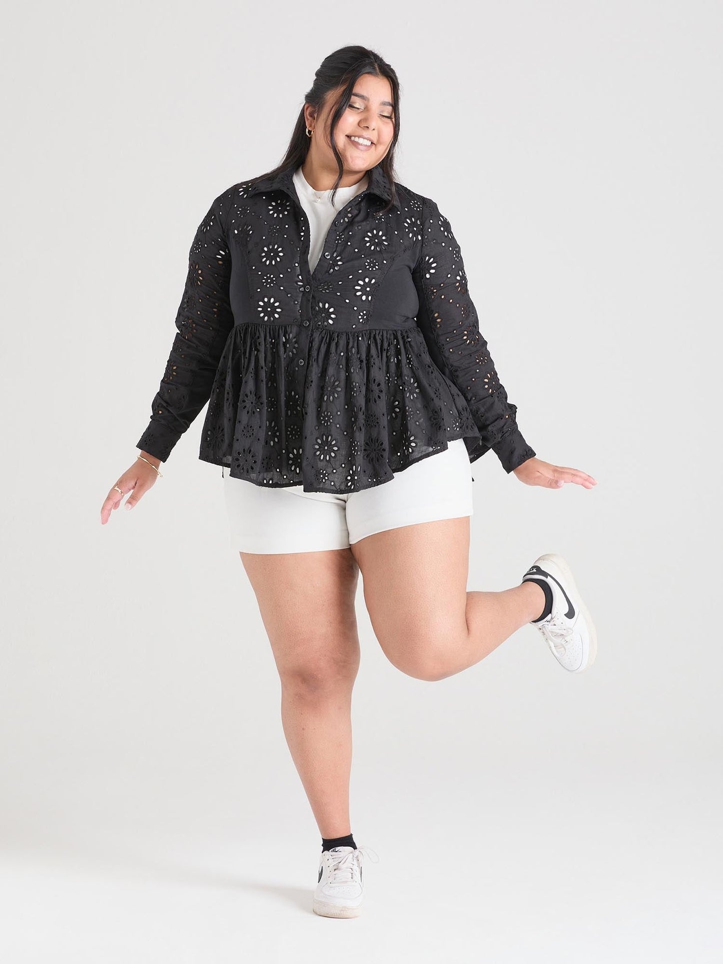 Broderie Anglaise Shirt - Black