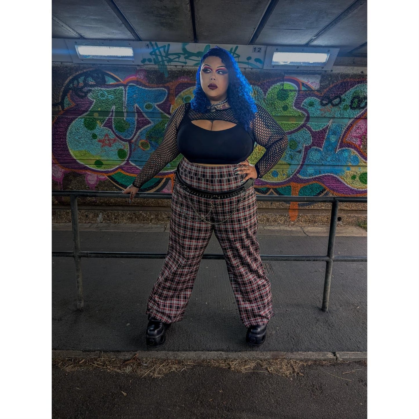 Plaid Wide-Leg Trousers - Bonnie