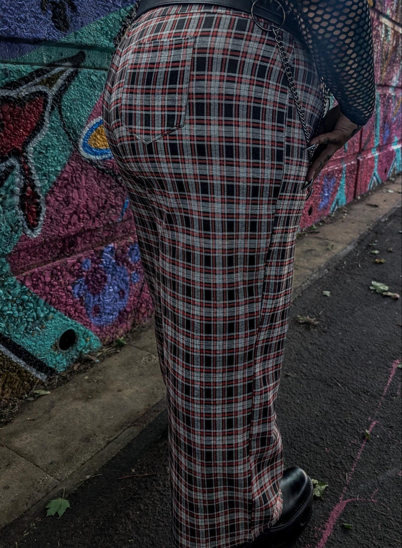 Plaid Wide-Leg Trousers - Bonnie
