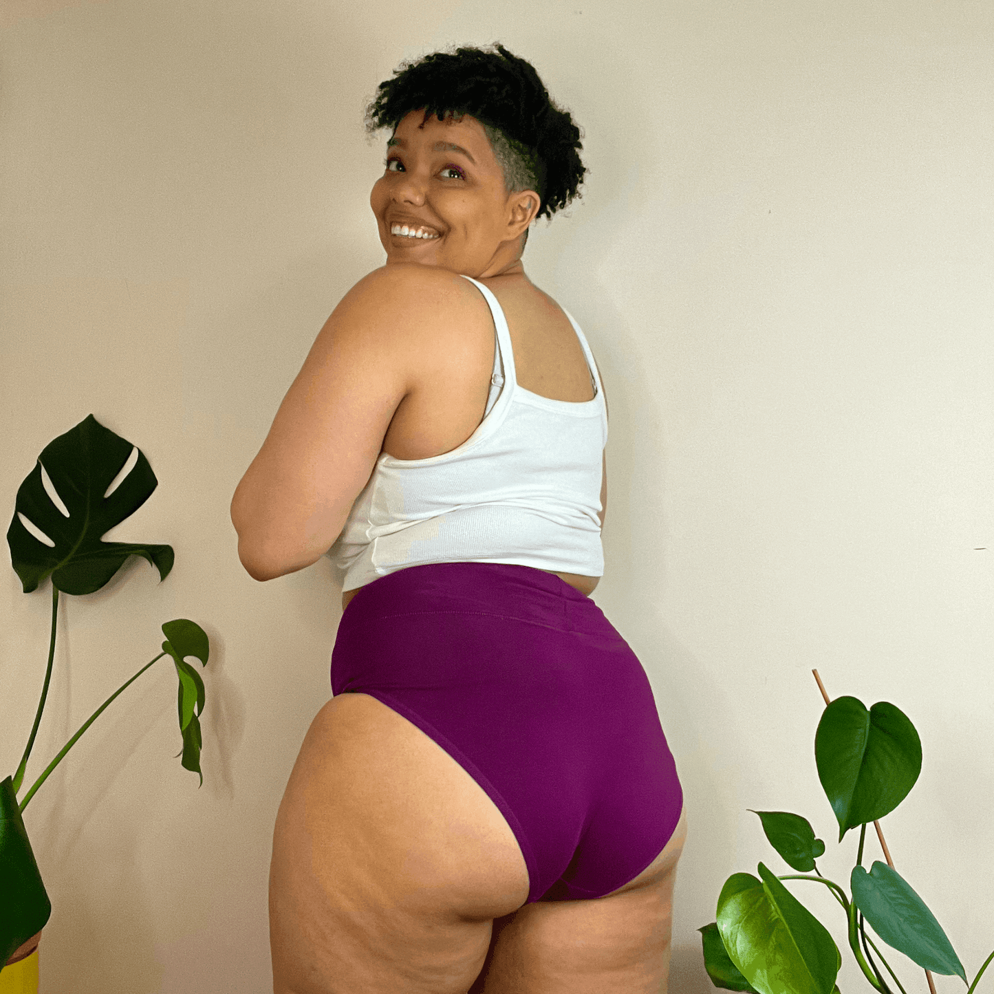 Organic Cotton Full Brief Knickers - Figgy Pudding
