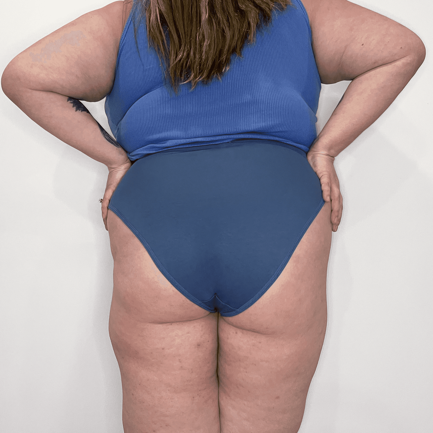 Organic Cotton Super High Leg Knickers - Denim