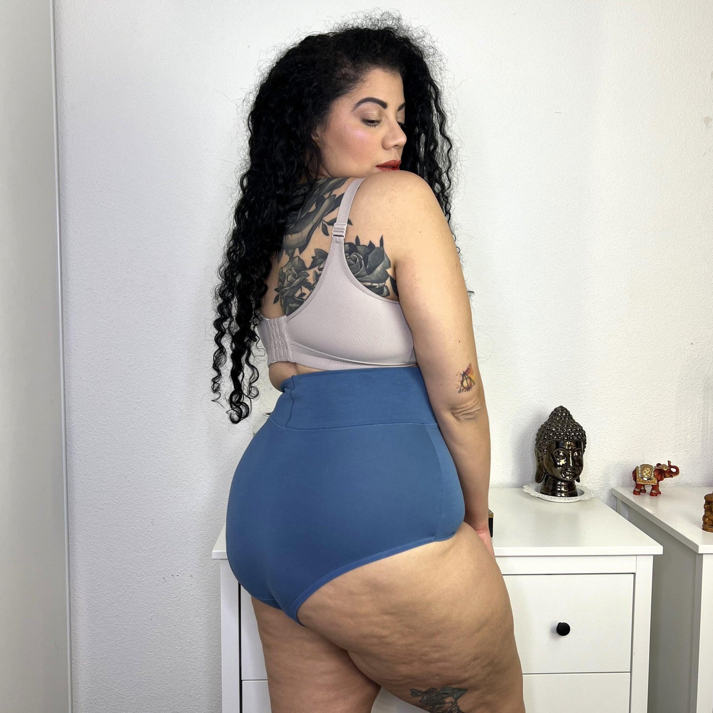 Organic Cotton Super High Waist Knickers - Denim