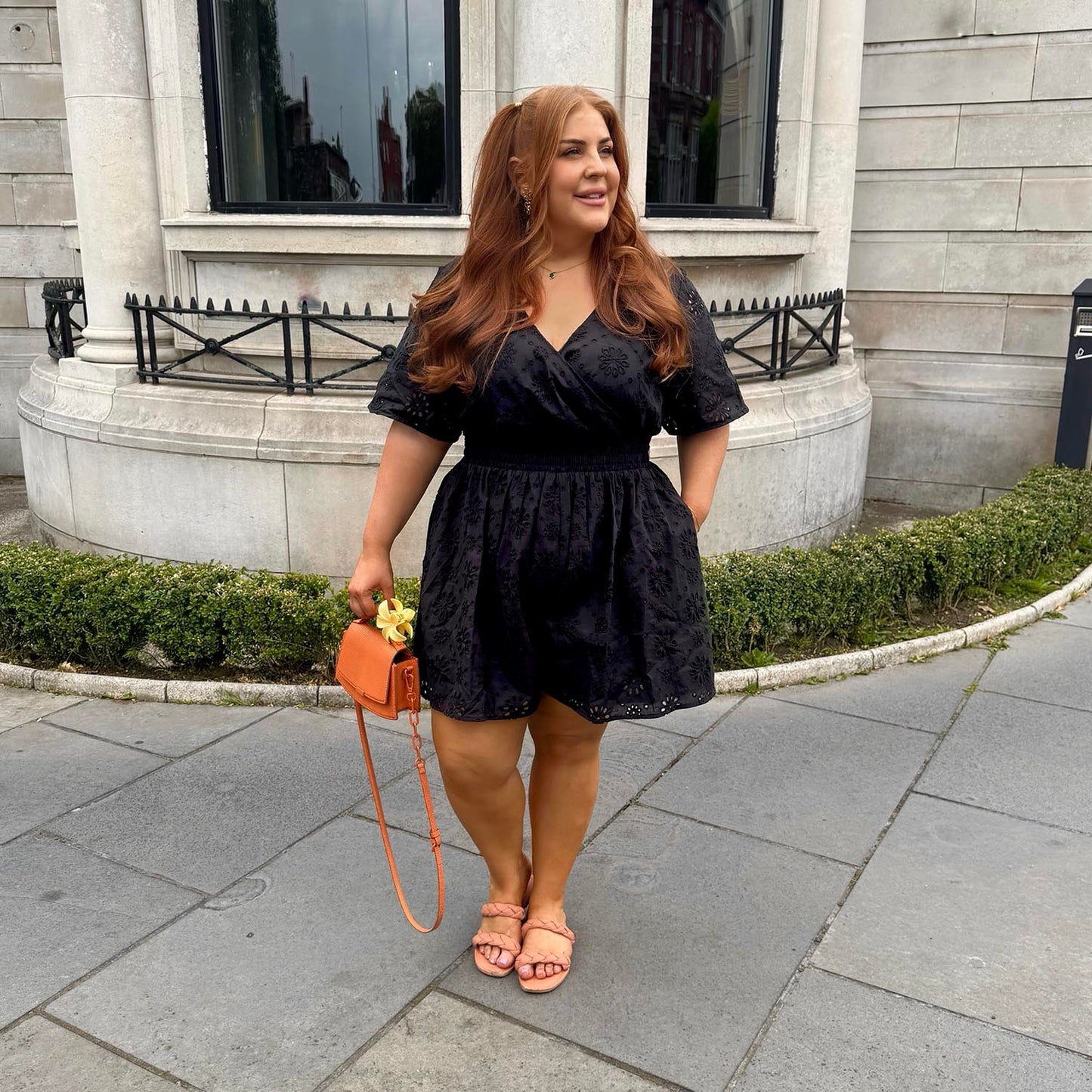 Broderie Anglaise Playsuit - Black