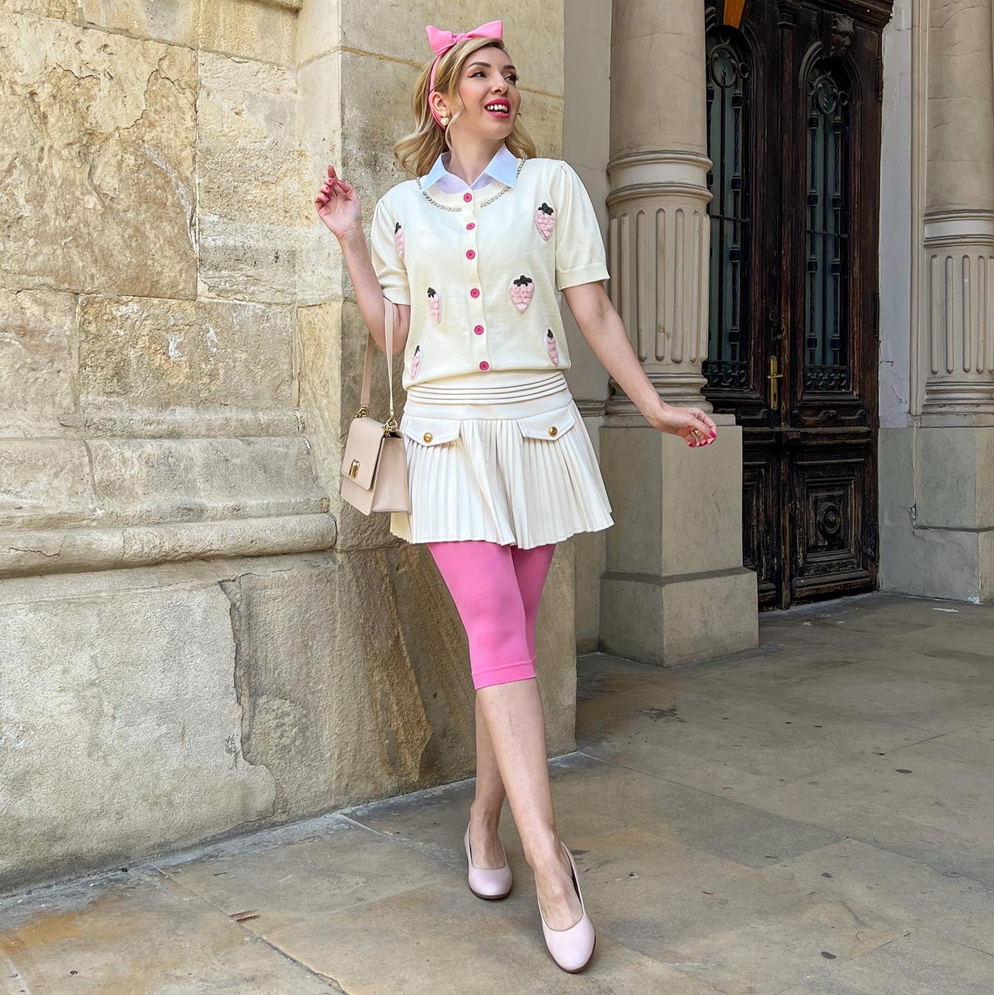 Stay Cool Capri Tights - Pink Lady