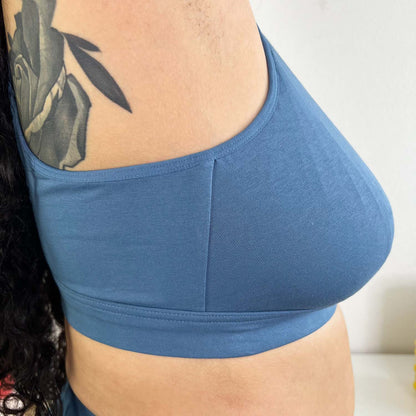 Organic Cotton Bra - Denim