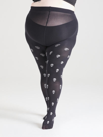 Pattern Tights - Sparkle Skulls