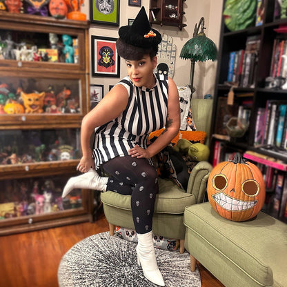 Pattern Tights - Sparkle Skulls