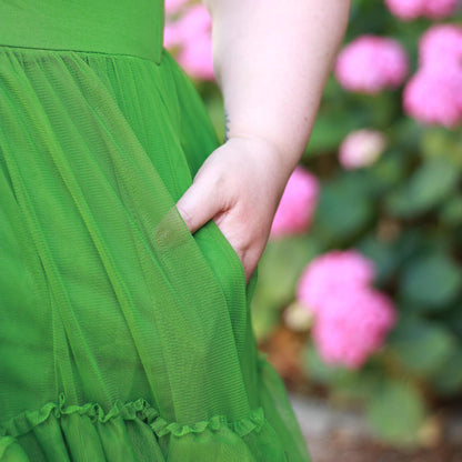 Maxi Tee Mesh Dress - Forest
