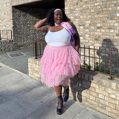 Mesh Skirt - Flushing Pink