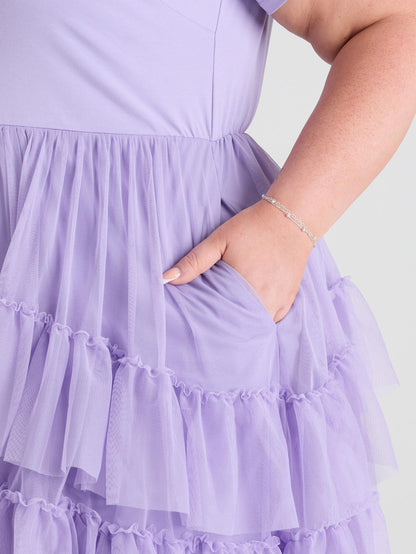 Tee Mesh Dress - Lavender Fields