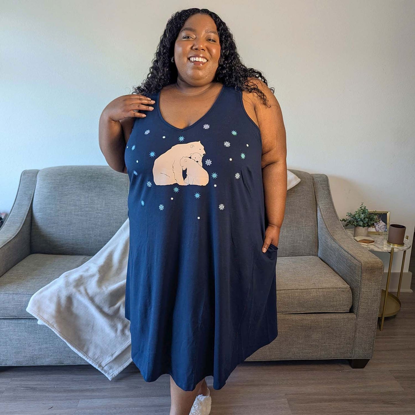 Organic Cotton Short Nightdress - Polar Snuggles