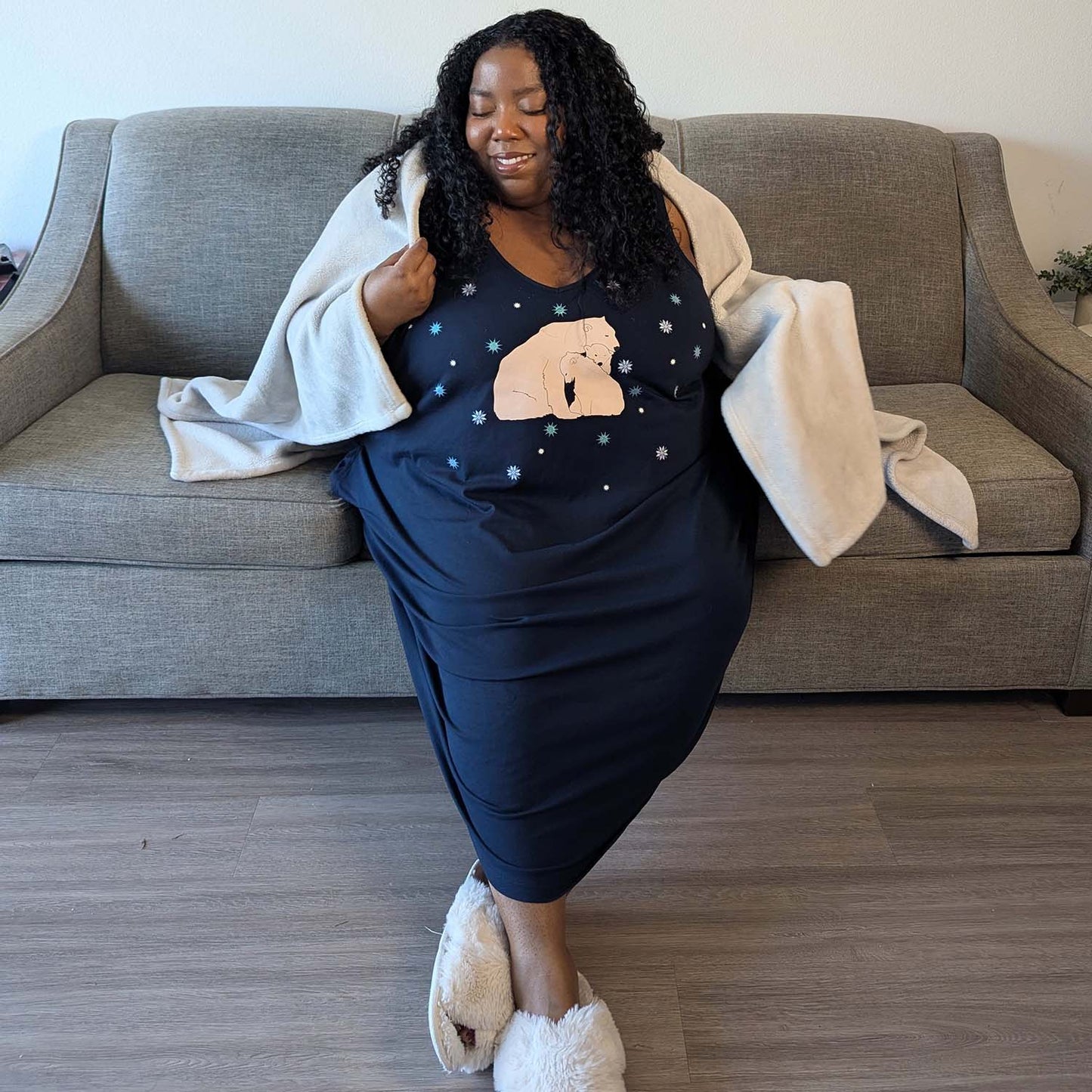 Organic Cotton Short Nightdress - Polar Snuggles