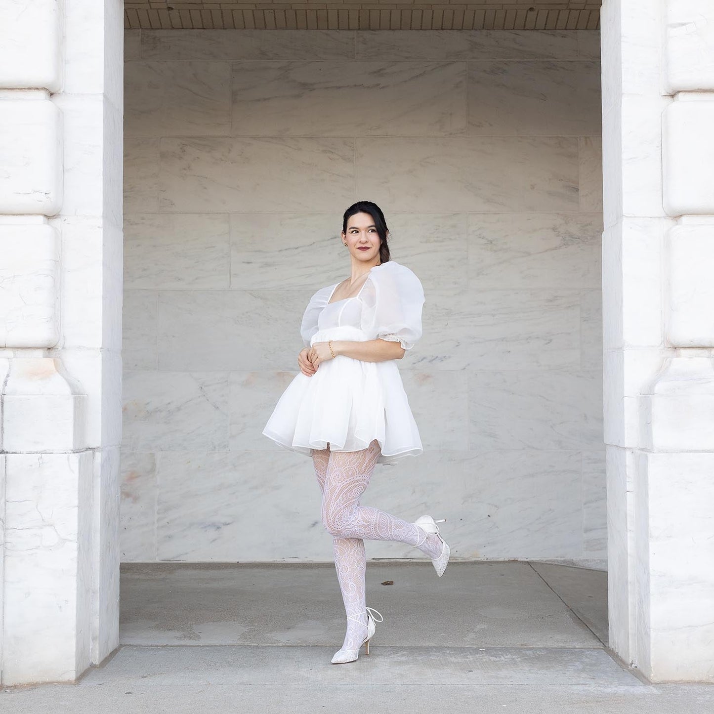 Botanical Fishnets - White