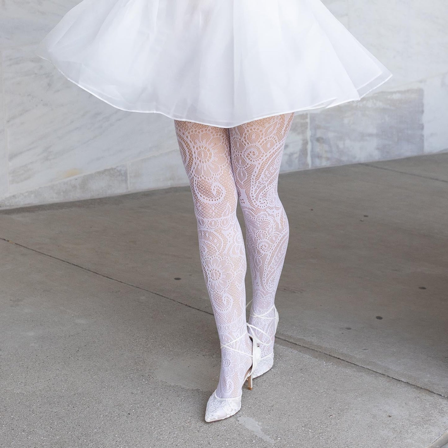 Botanical Fishnets - White