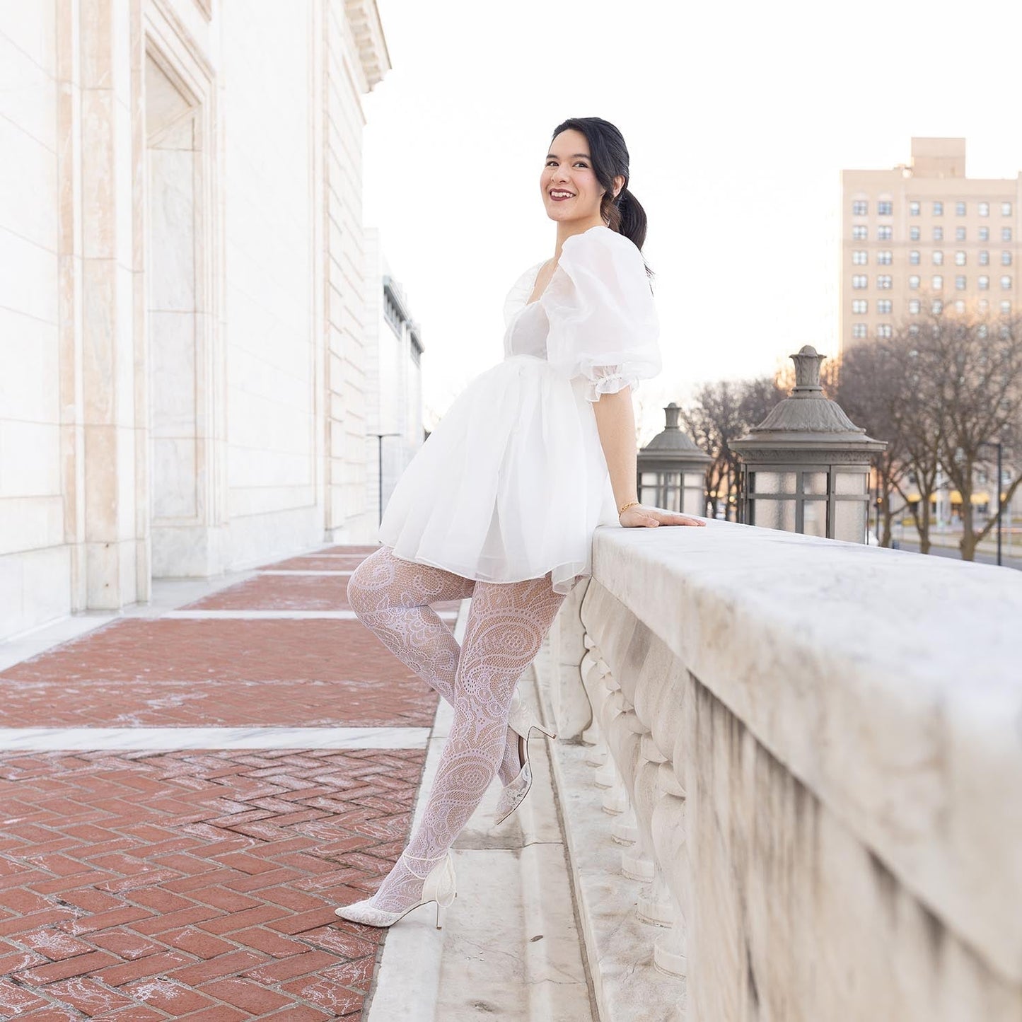 Botanical Fishnets - White