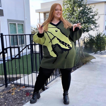 Dinosaur Jumper Dress - Rex
