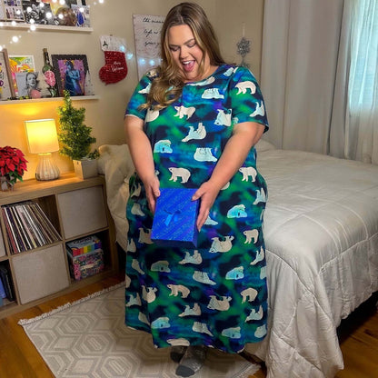 Organic Cotton Long Nightdress - Polar Bears