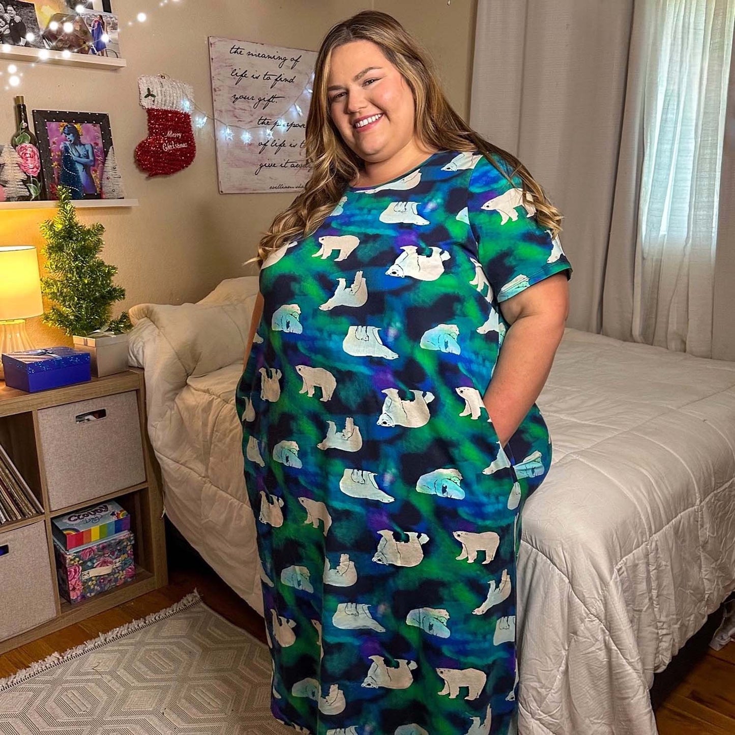 Organic Cotton Long Nightdress - Polar Bears