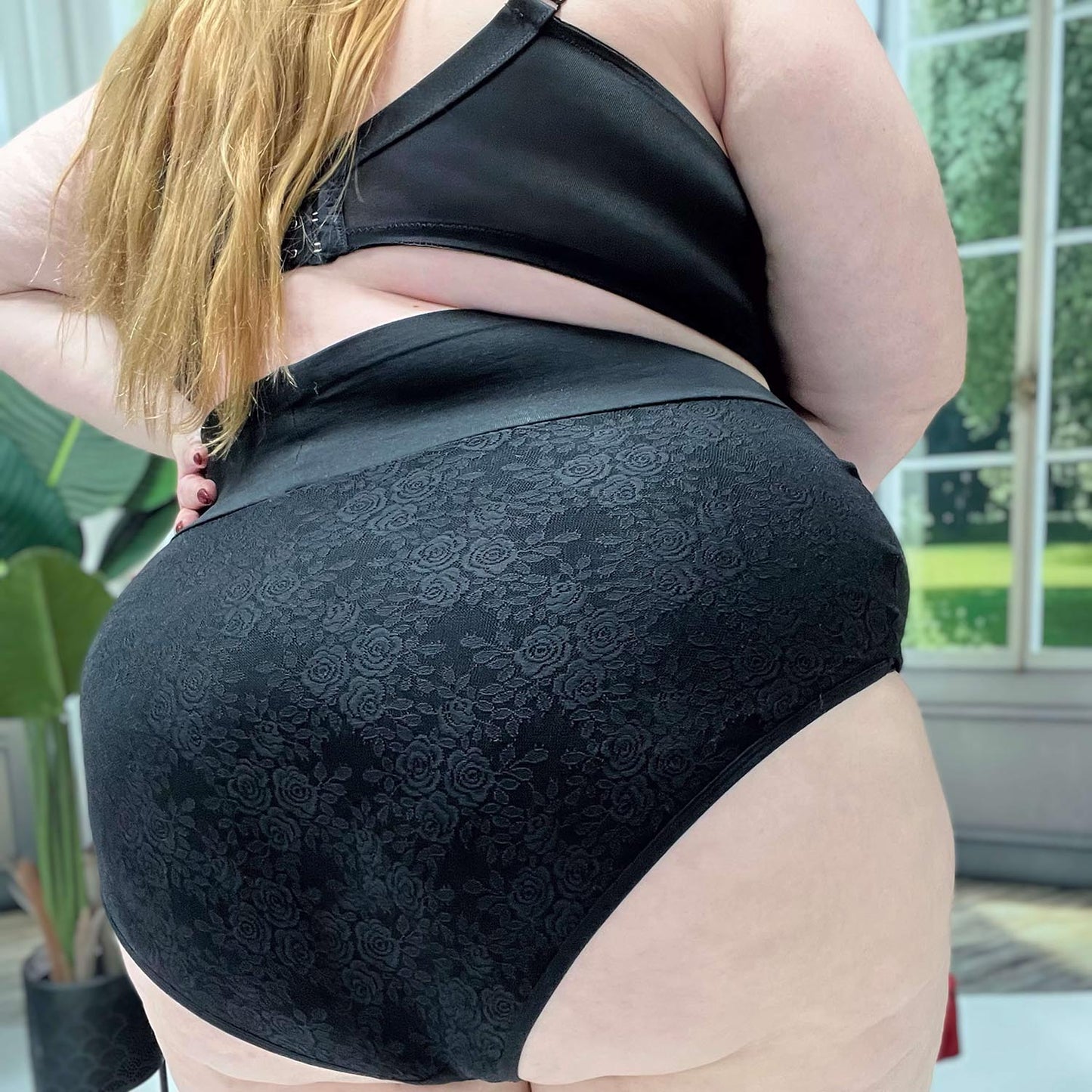 Organic Cotton Lacey Super High Waist Knickers