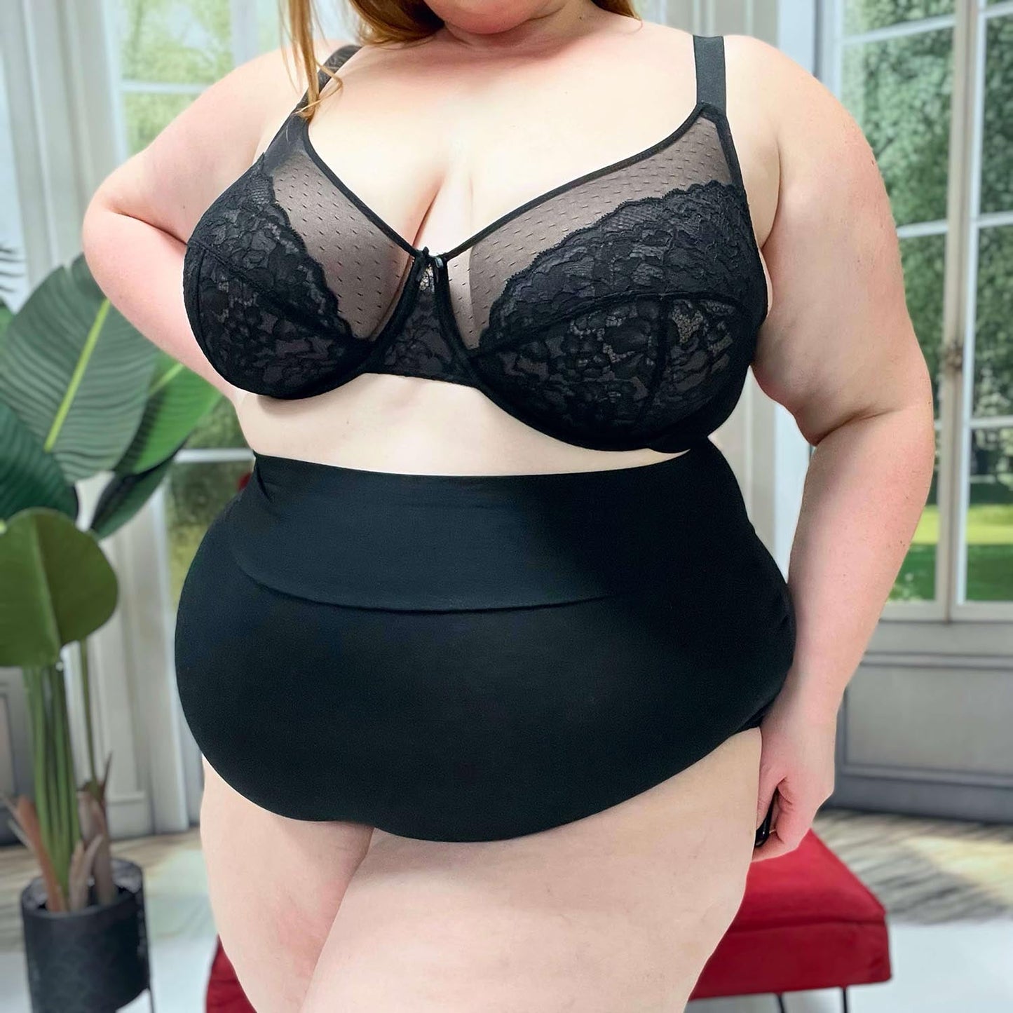 Organic Cotton Lacey Super High Waist Knickers