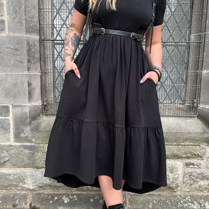 Tiered Midi Dress - Black
