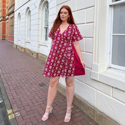 Broderie Anglaise Wrap Dress - Blood Red