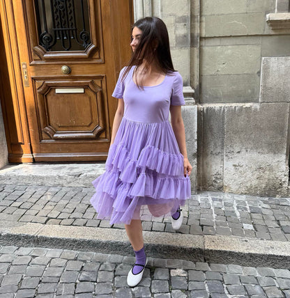 Tee Mesh Dress - Lavender Fields