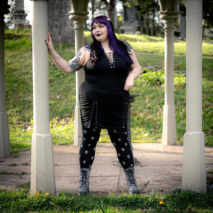 Pattern Tights - Sparkle Skulls