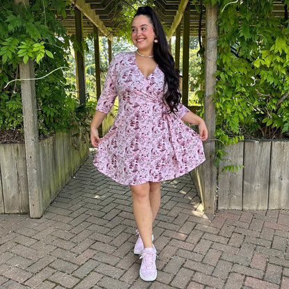 Mini Wrap Dress - Passion au Jardin - L'Amour Rose