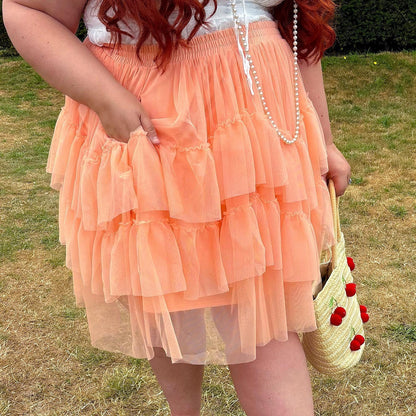 Mesh Skirt - Peach Mousse
