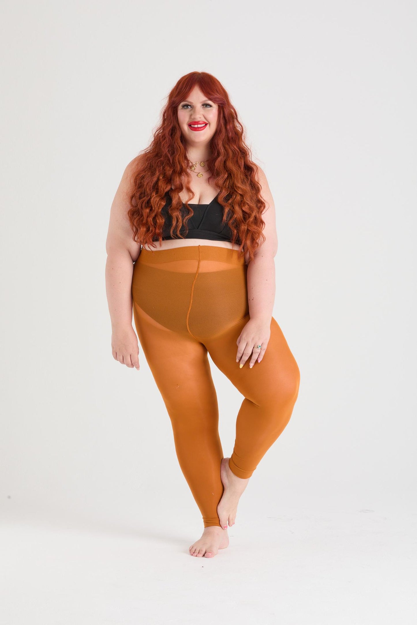 Footless Tights - Toffee Apple