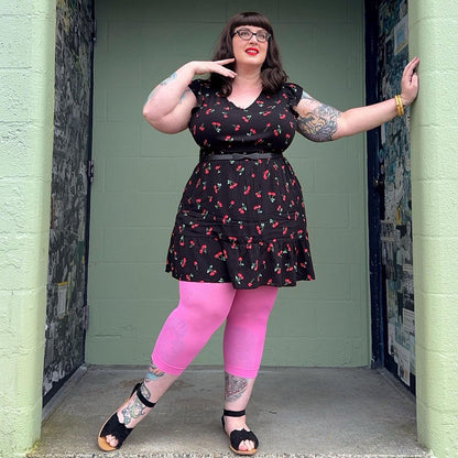 Stay Cool Capri Tights - Pink Lady