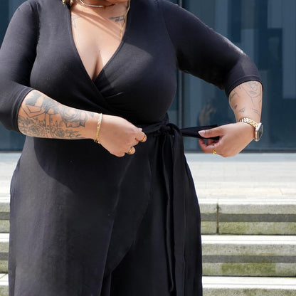 Mini Wrap Dress - Black