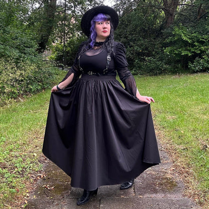 Midaxi Poplin Skirt - Black
