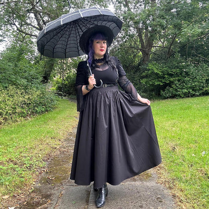 Midaxi Poplin Skirt - Black