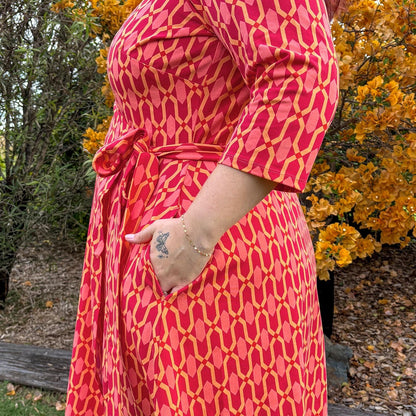 Wrap Dress - Red City