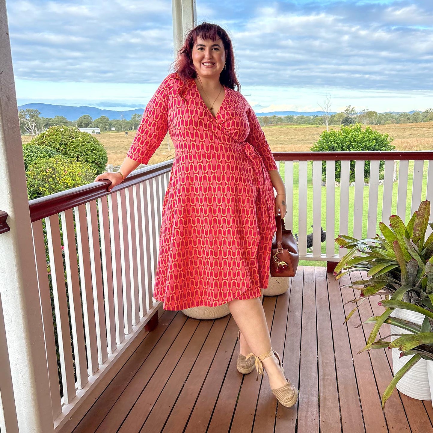 Wrap Dress - Red City