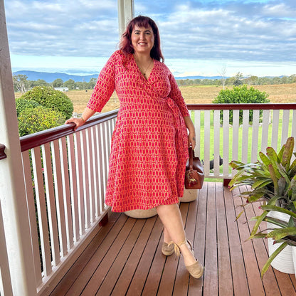 Wrap Dress - Red City