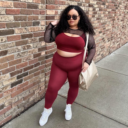 Long Buttery Leggings - Wine