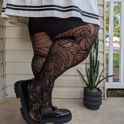 Thighs The Limit Fishnets - Timewarp - Black