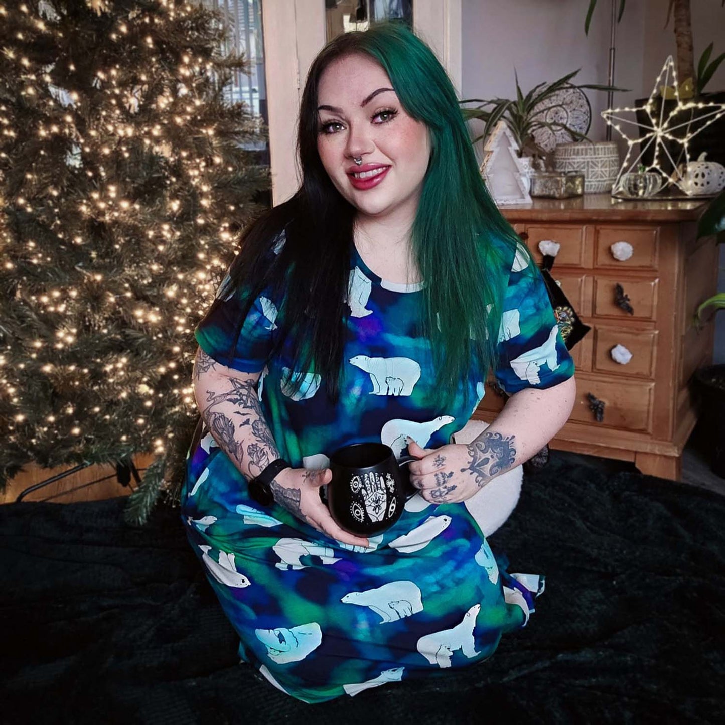 Organic Cotton Long Nightdress - Polar Bears